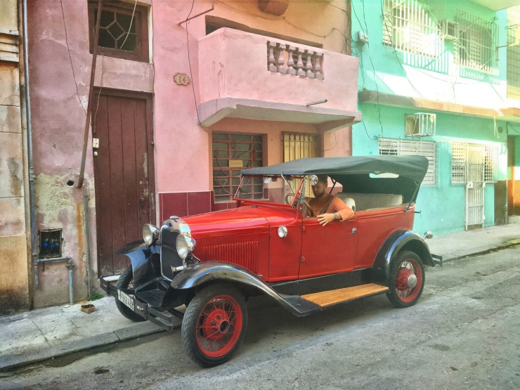 cK hanging out in just another wonderfully old car on some Havana side street.